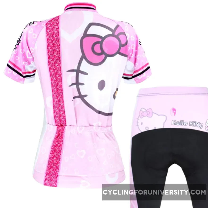 HELLO KITTY Women's Cycling Suit/Jersey T-shirt Summer Pink Kit NO.022