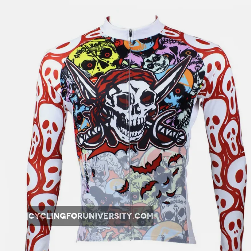 ILPALADINO Skull Men's Long Sleeves Cycling Jersey Pro Cycle Clothing Racing Apparel Outdoor Sports Leisure Biking T-shirt Spring Autumn 088