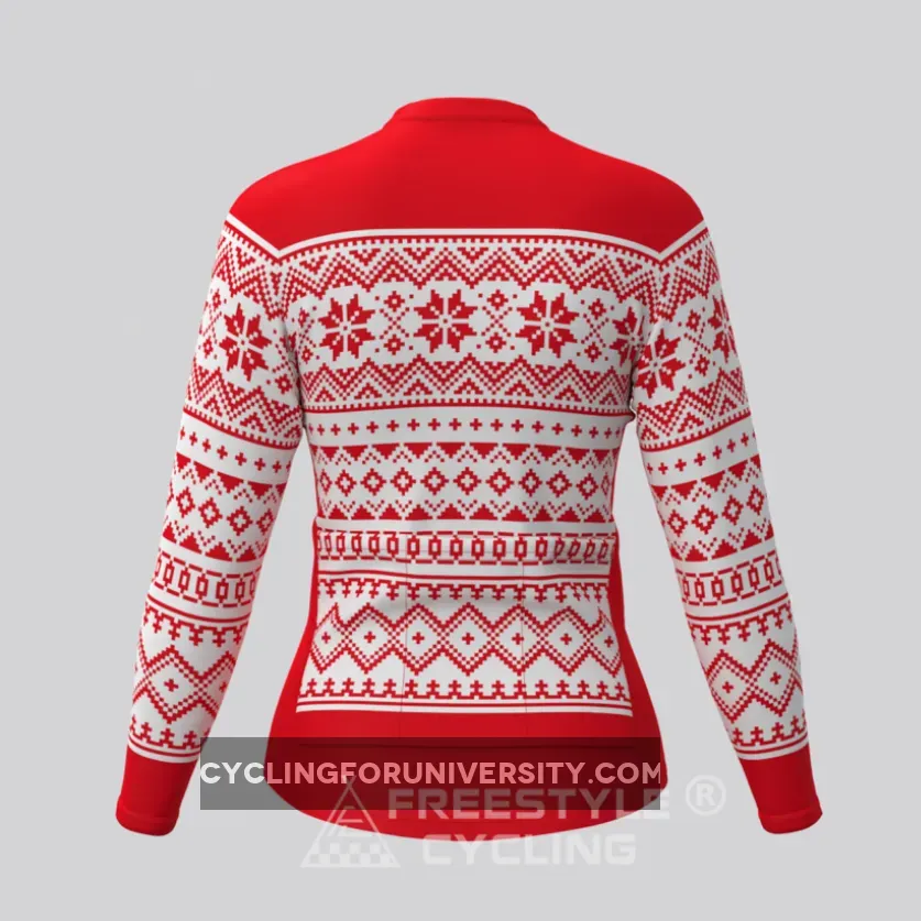 Classic Ugly Christmas sweater Women's LS Cycling Jersey - Red