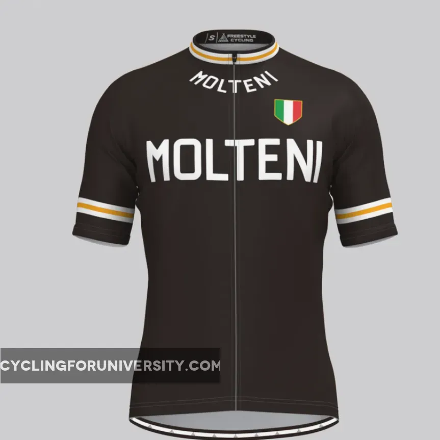 Retro Molteni Pro Team Men's Cycling Jersey Black