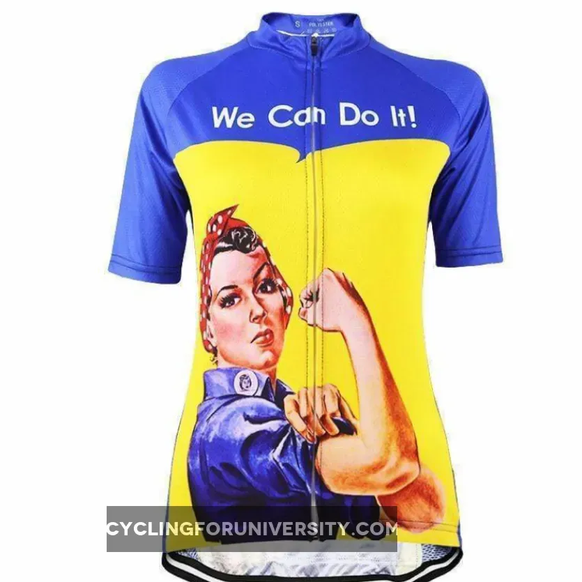 Women's Rosie the Riveter Short Sleeve Cycling Jersey, Rosie The Riveter Full Body