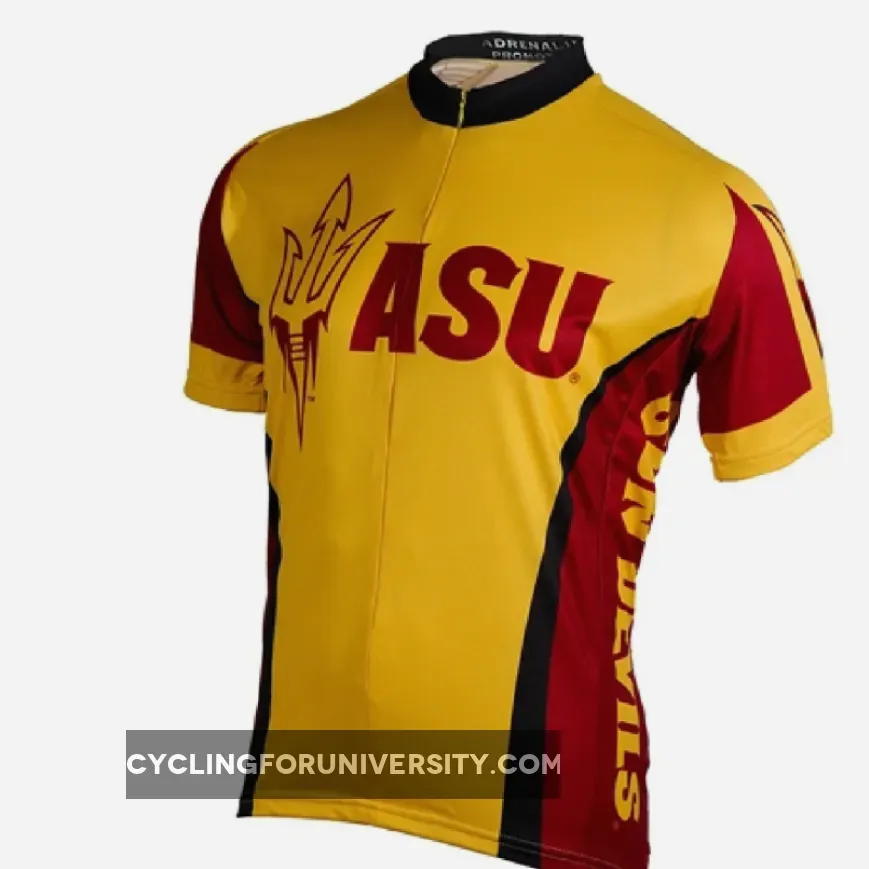 Arizona State University Sun Devils 3/4 zip Men's Short Sleeve Cycling Jersey Arizona State University Jersey ASU-MED