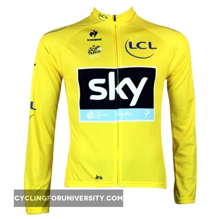 SKY Team 2013 Cycling Long Sleeve Jersey yellow