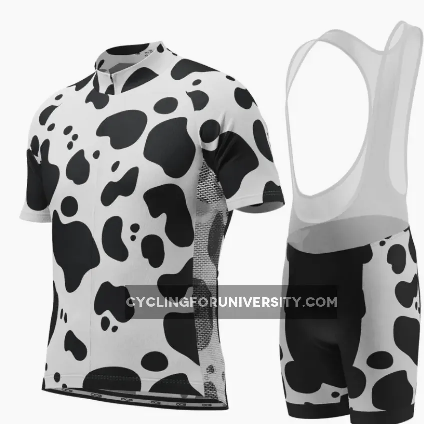 Men's Jersey Cow Short Sleeve Cycling Kit Black Jersey Cow