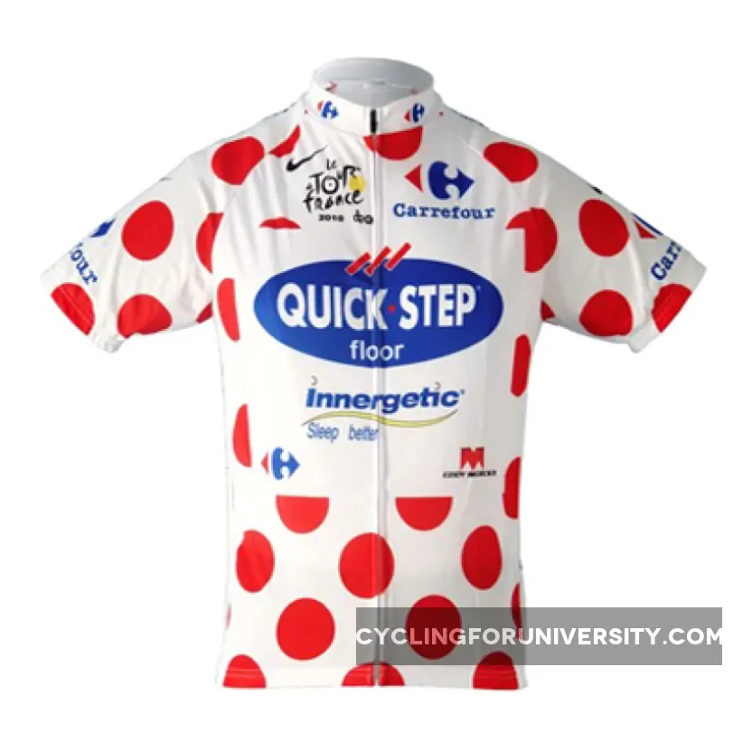 2010 TDF Quick Step Polka Dot Short Sleeve Jersey Outlet