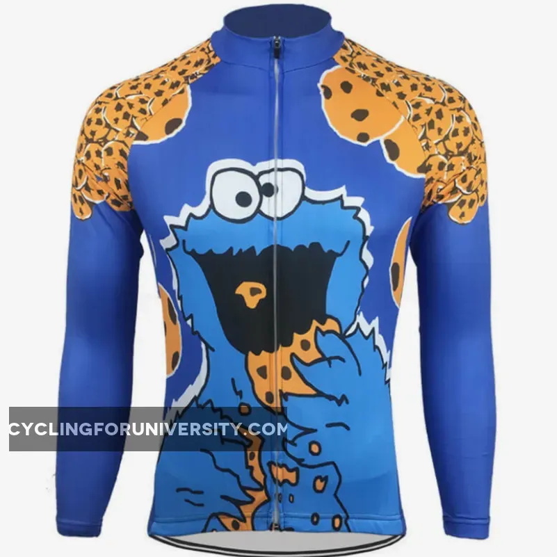 C Is For Cookie Monster Long Sleeve Men's Cycling Jersey