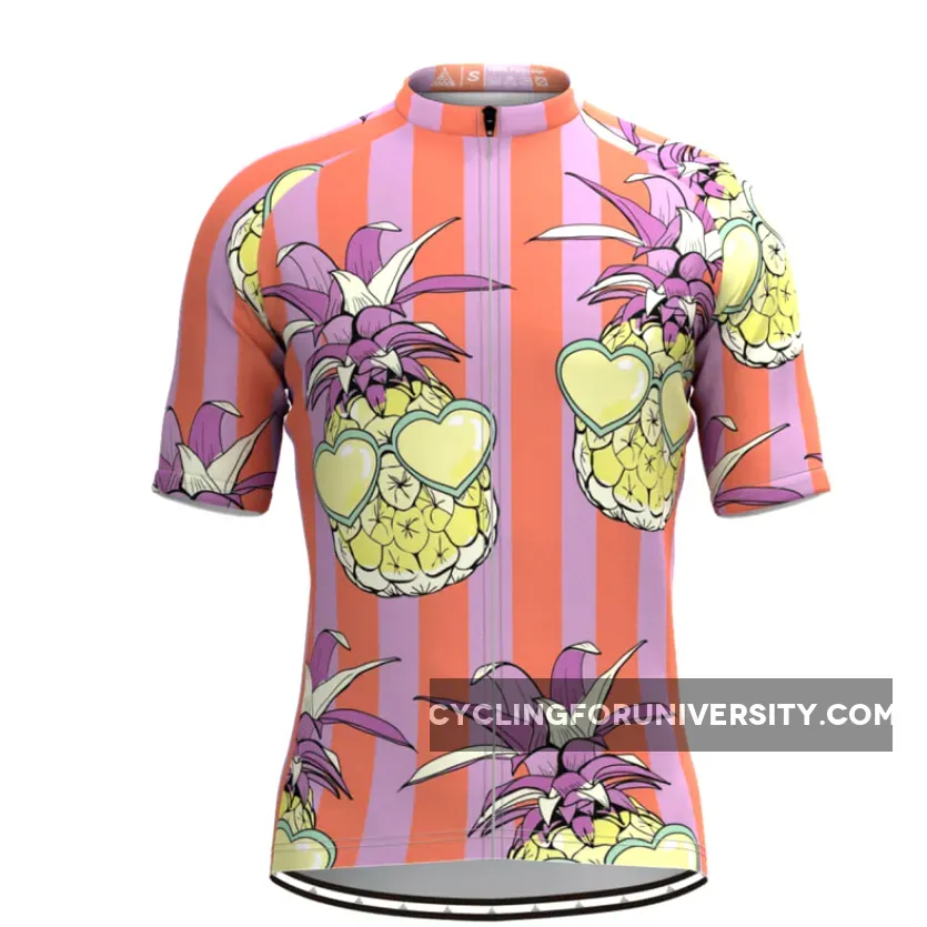 Men's Pineapple Print Stripe Cycling Jersey To Buy