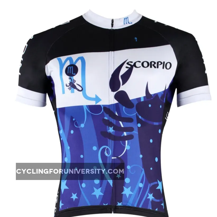 Ilpaladino Scorpio Uncompromising Constellation Series 12 Horoscopes Man's Short-sleeve Cycling Jersey Team Pro Cycle Jacket T-shirt Summer Spring Clothes Leisure Sportswear Apparel Signs of the Zodiac NO.270