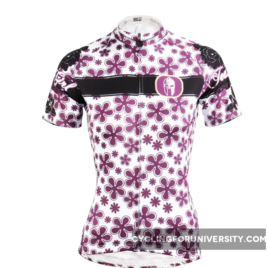 Purple-flower Summer Cycling Jerseys Purple-flower Summer Women's Quick Dry Short-Sleeve Cycling Jersey 608