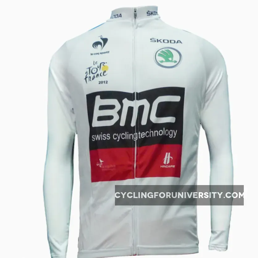 Team BMC WHITE Jersey Long Sleeve Tour De France 2012