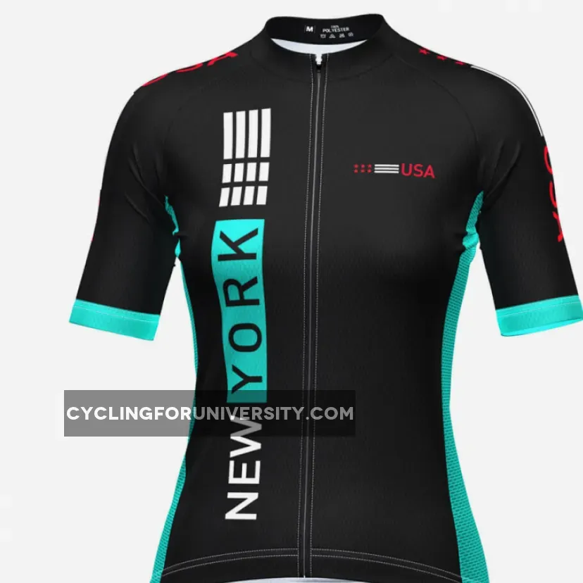 Women's New York USA Techno Short Sleeve Cycling Jersey