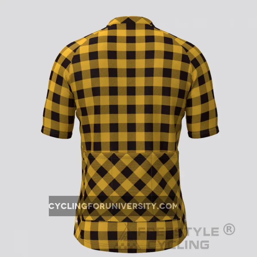 Plaid Checkered Shirt V2 Men's Cycling Kit Yellow To Buy