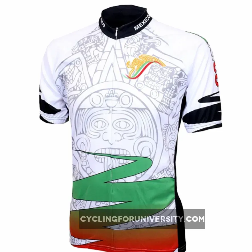 Mexico Aztec design Logo Short sleeve 19' zip men's cycling jersey / Mexico Jersey Aztec