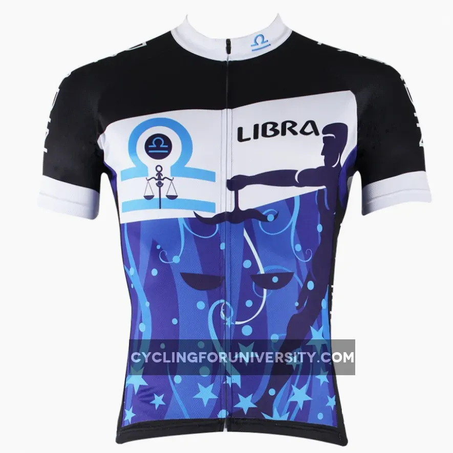 Ilpaladino Libra Justice Constellation Series 12 Horoscopes Man's Short-sleeve Cycling Jersey Team Pro Cycle Jacket T-shirt Summer Spring Clothes Leisure Sportswear Apparel Signs of the Zodiac NO.269