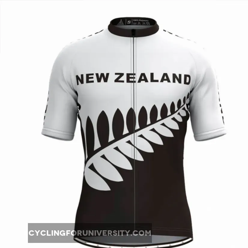 New Zealand Men's Cycling Jersey White Black To Buy