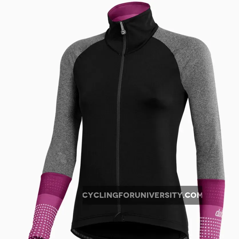 Dotout Fly woman long sleeves jersey - Black fuchsia