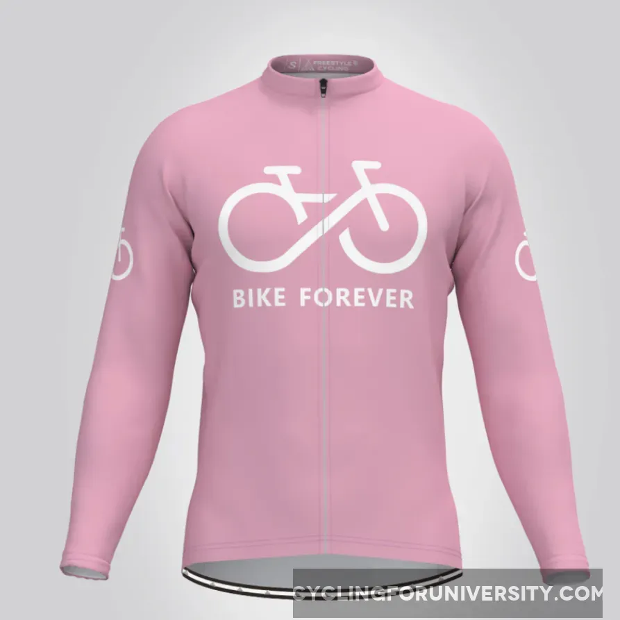 Men's Bike Forever LS Cycling Jersey - Ice Pink