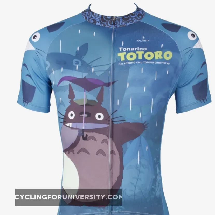My Neighbor Totoro Blue Cycling Jersey Men's Short-Sleeve T-shirts Summer Chinchilla NO.519