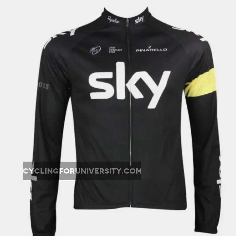 2013 team SKY Victory Cycling Long Sleeve Jersey yellow armband