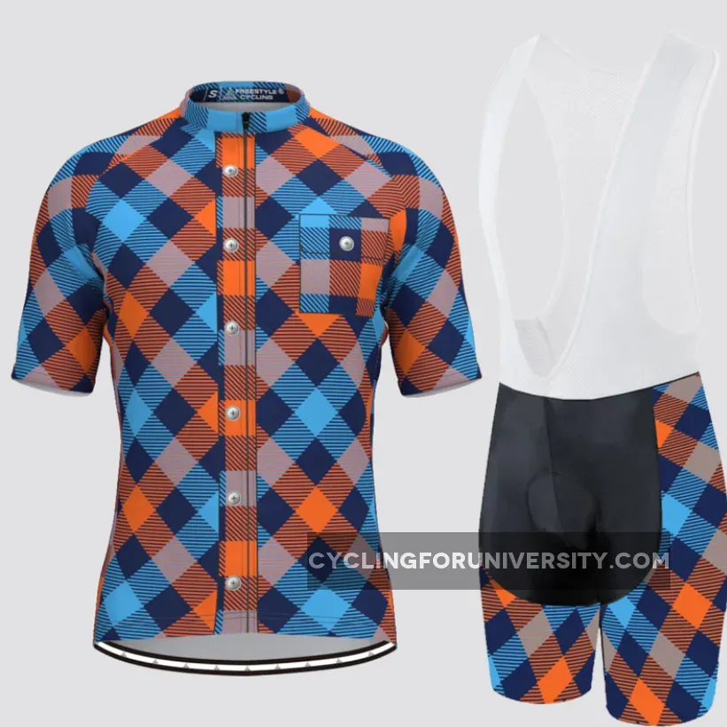 Plaid Checkered Shirt V12 Men's Cycling Kit Outlet