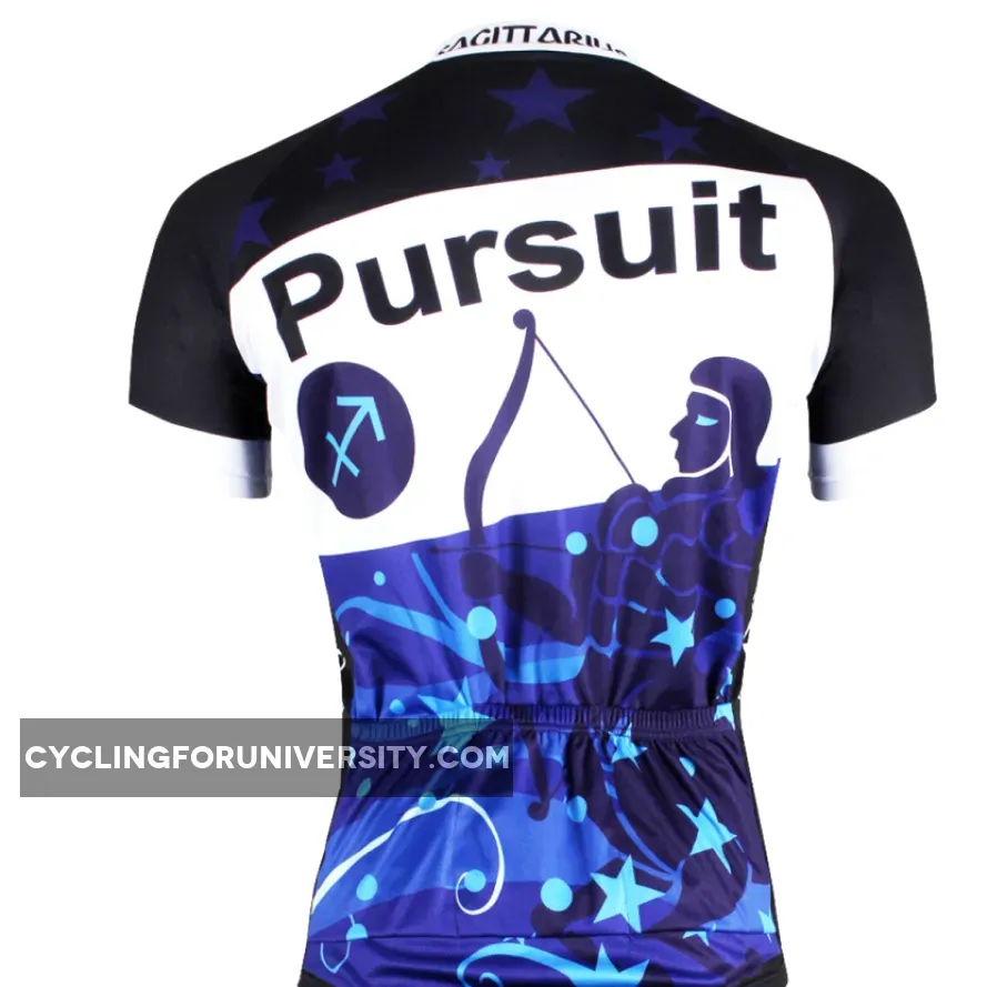 Ilpaladino Sagittarius Pursuit Constellation Series 12 Horoscopes Man's Short-sleeve Cycling Jersey Team Pro Cycle Jacket T-shirt Summer Spring Clothes Leisure Sportswear Apparel Signs of the Zodiac NO.264