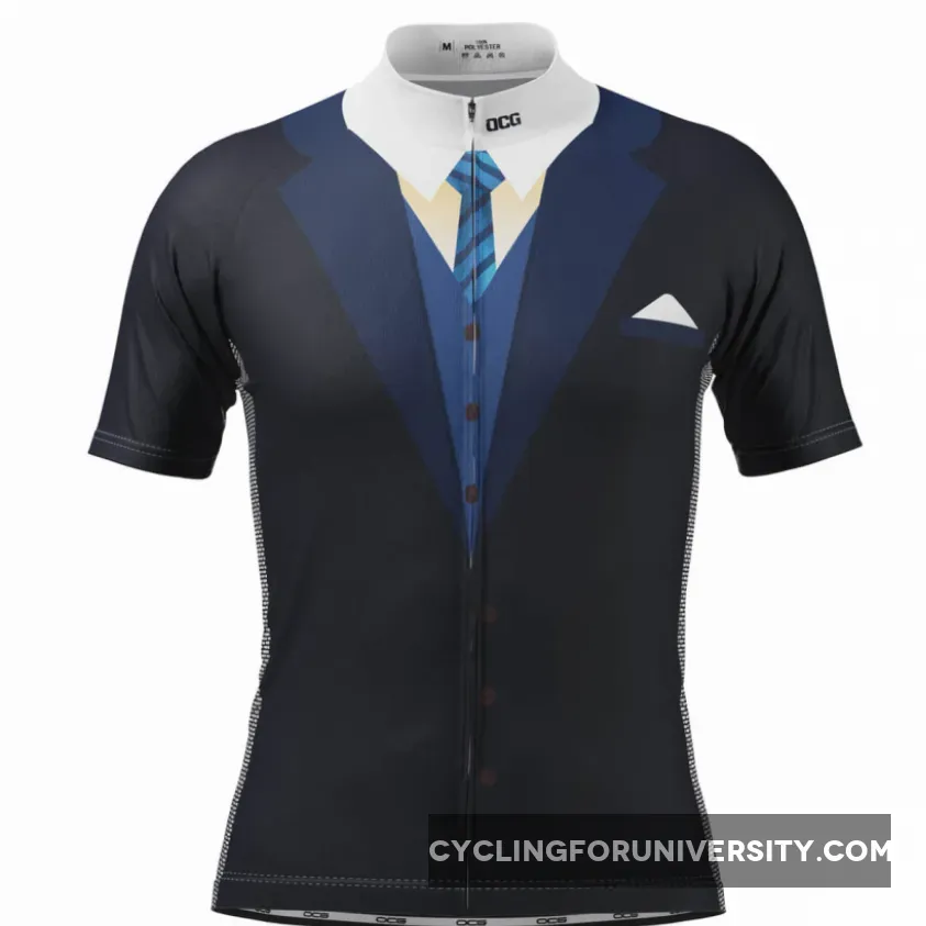 Men's Groom Formal Suit and Tie Short Sleeve Cycling Jersey / Mens Groom