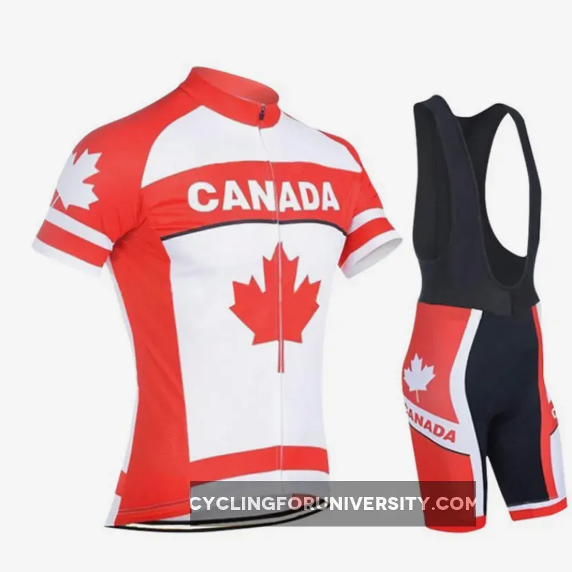 Maple Leaf Canada Flag Men's Cycling Kit White Red Restock