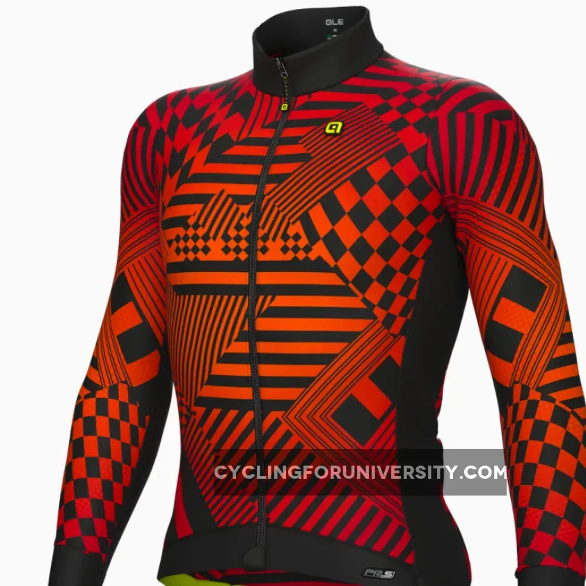 Ale PR-S Checker Long Sleeve Jersey - Red Outlet