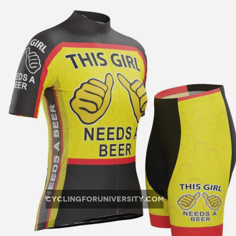 Women's This Girl Needs a Beer Short Sleeve Cycling Kit
