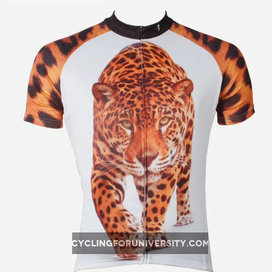 Approaching Leopards Animal Men's Short-Sleeve Cycling Jersey Bicycling Shirts Summer NO.566