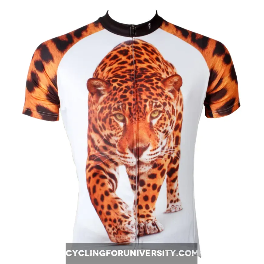 Approaching Leopards Animal Men's Short-Sleeve Cycling Jersey Bicycling Shirts Summer NO.566