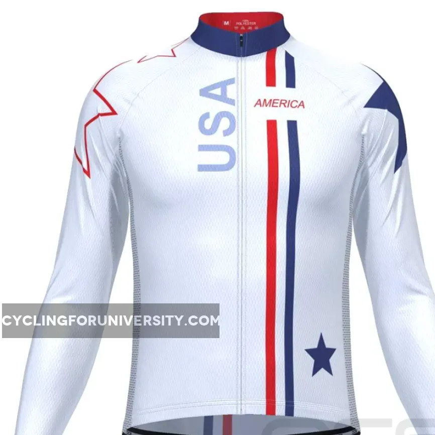 Men's USA Star Long Sleeve Cycling Jersey For Sale