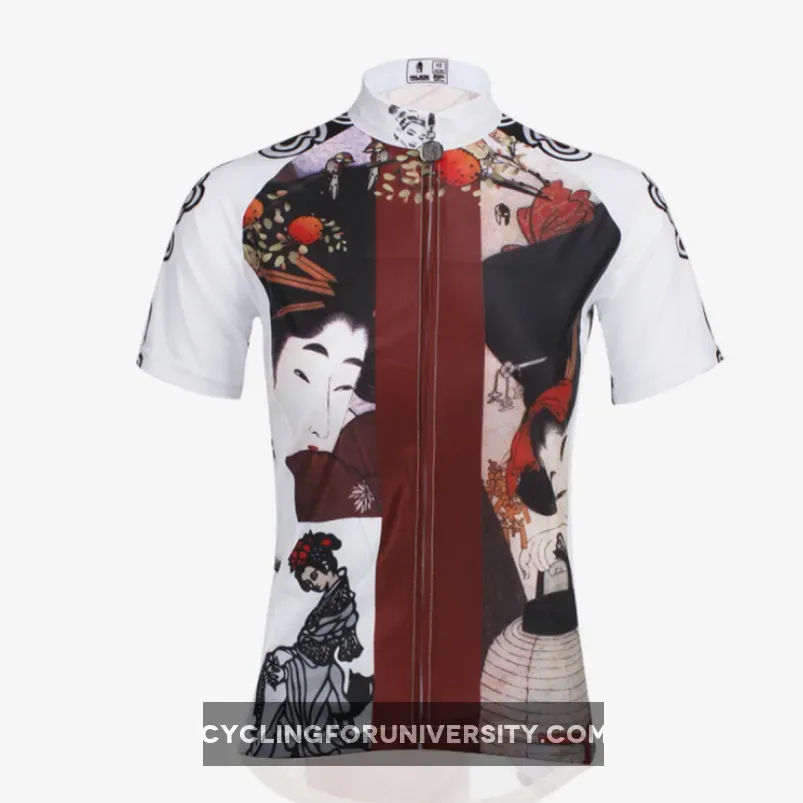 Ilpaladino Traditional Japanese Girl Breathable Cycling Jersey Women's Short-Sleeve Sport Bicycling Shirts Summer Quick Dry Wear Apparel Outdoor Sports Gear Leisure Biking T-shirt NO.644