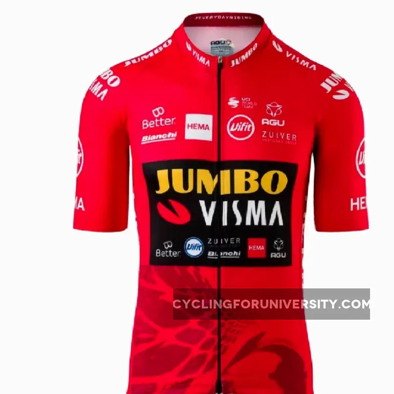 Team Jumbo Visma Vuelta Short Sleeve Cycling jersey Red #Jumbo Visma Vuelta 2022 JJVVR-04-M