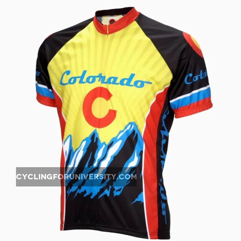 Colorado State Logo Short sleeve 19" zip men's cycling jersey