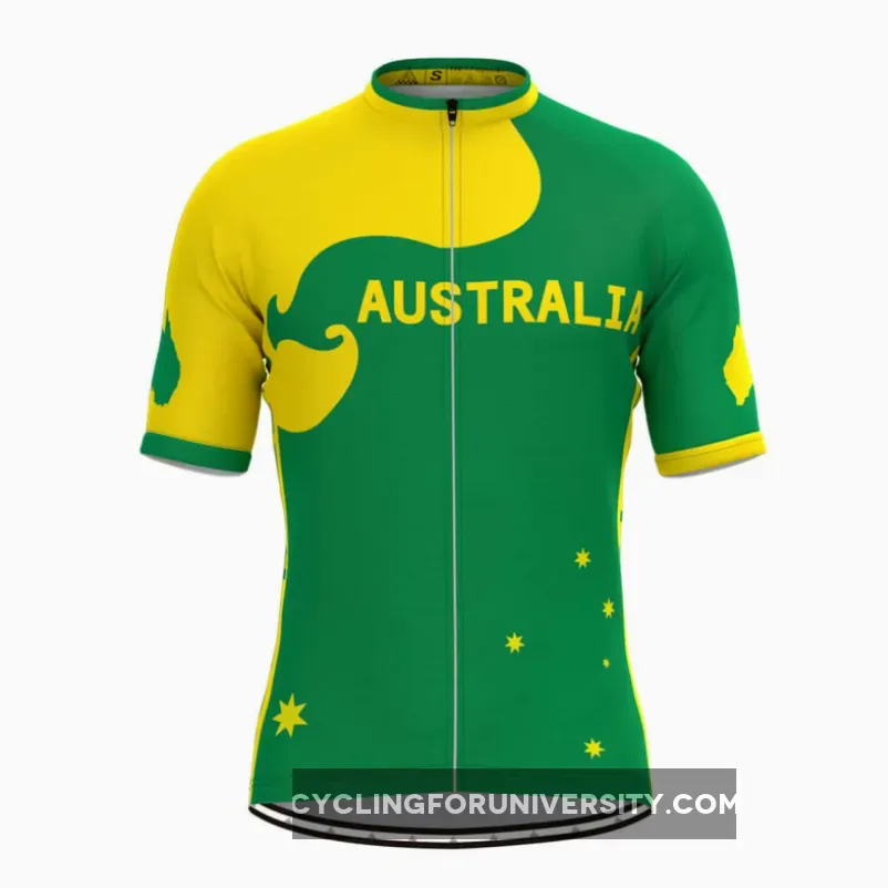 Australia Green & Gold Kangaroo Men's Cycling Jersey
