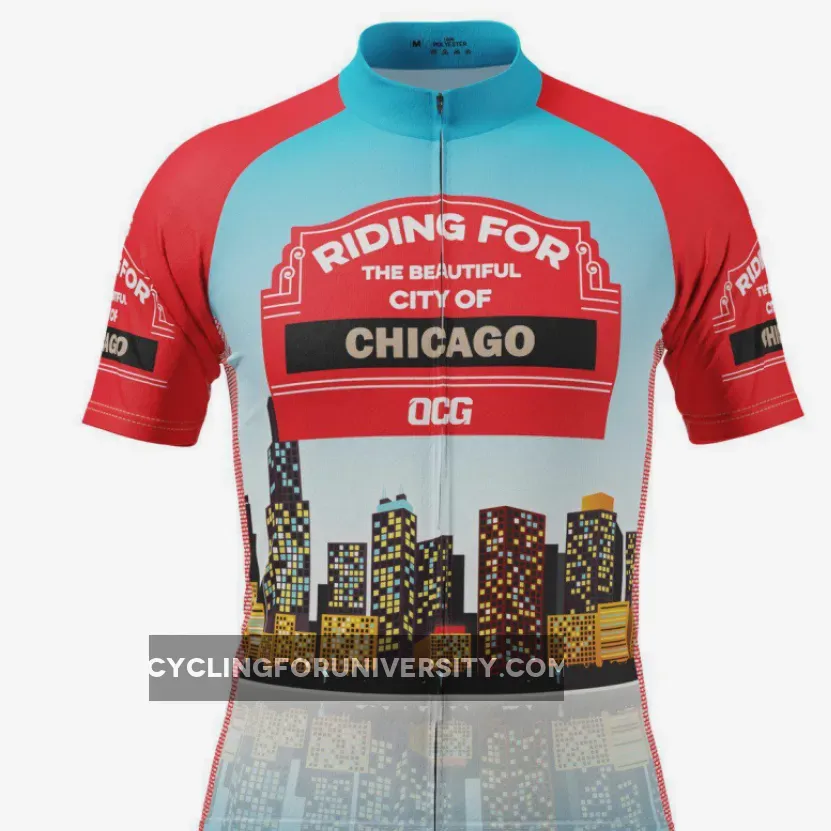 Men's City of Chicago Short Sleeve Cycling Jersey #Chicago Cycling Jersey