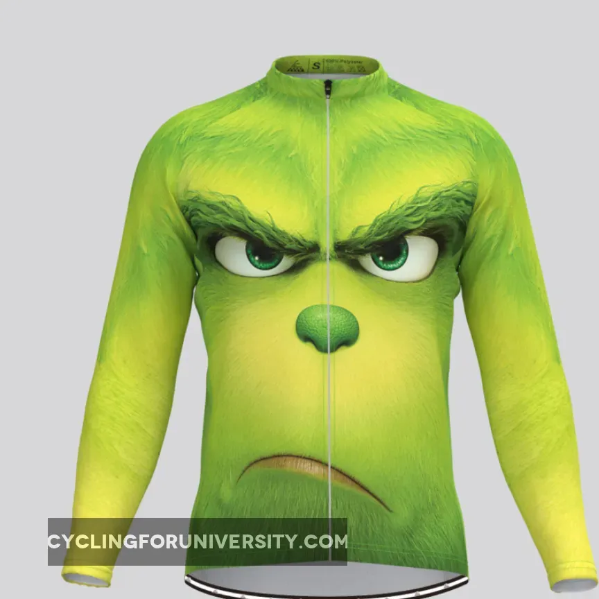 The Grinch Face Men's LS Cycling Jersey To Buy