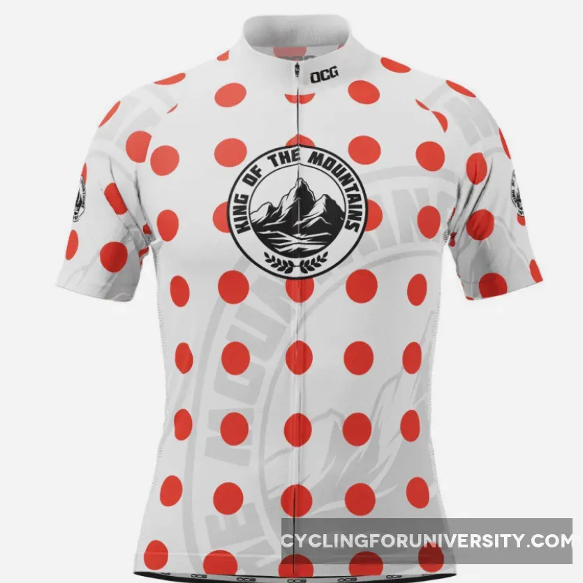 Men's King of the Mountains Polka Dot Short Sleeve Cycling Jersey
