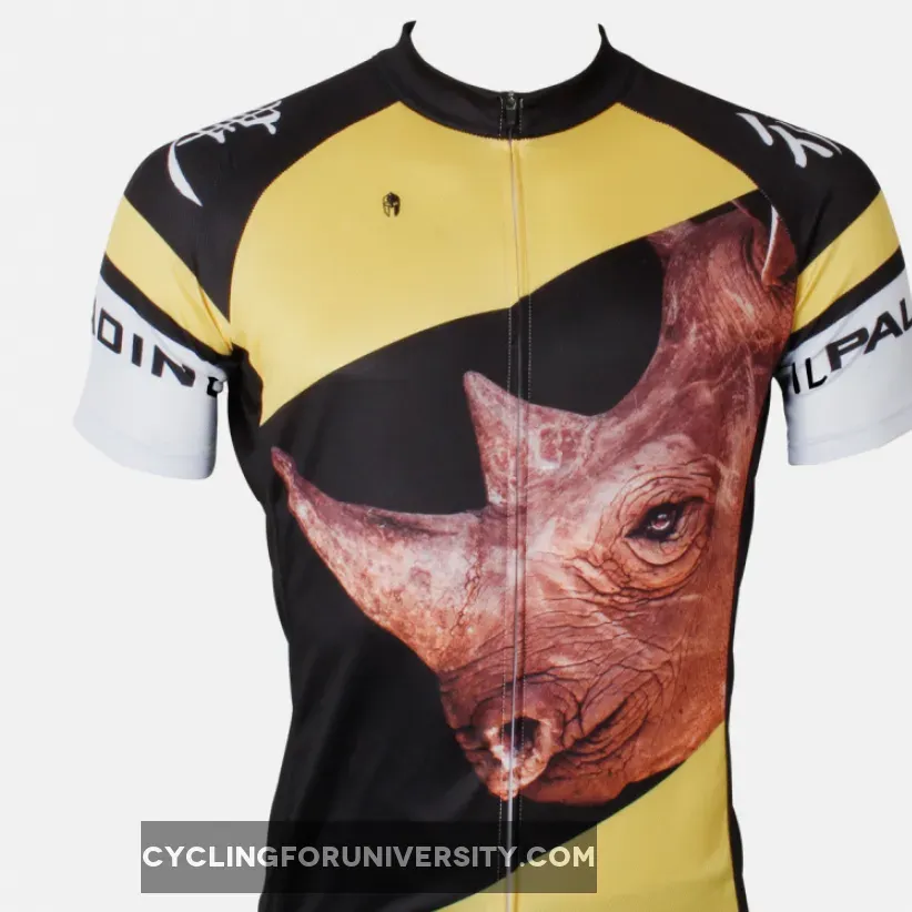 ILPALADINO Rhinoceros Nature Men's Professional MTB Cycling Jersey Breathable and Quick Dry Comfortable Bike Shirt for Summer NO.554