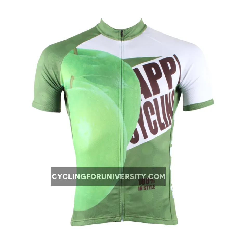Happy Cycling Summer Fruit Green Apple Men's Short-Sleeve Cycling Jersey Suit NO.175