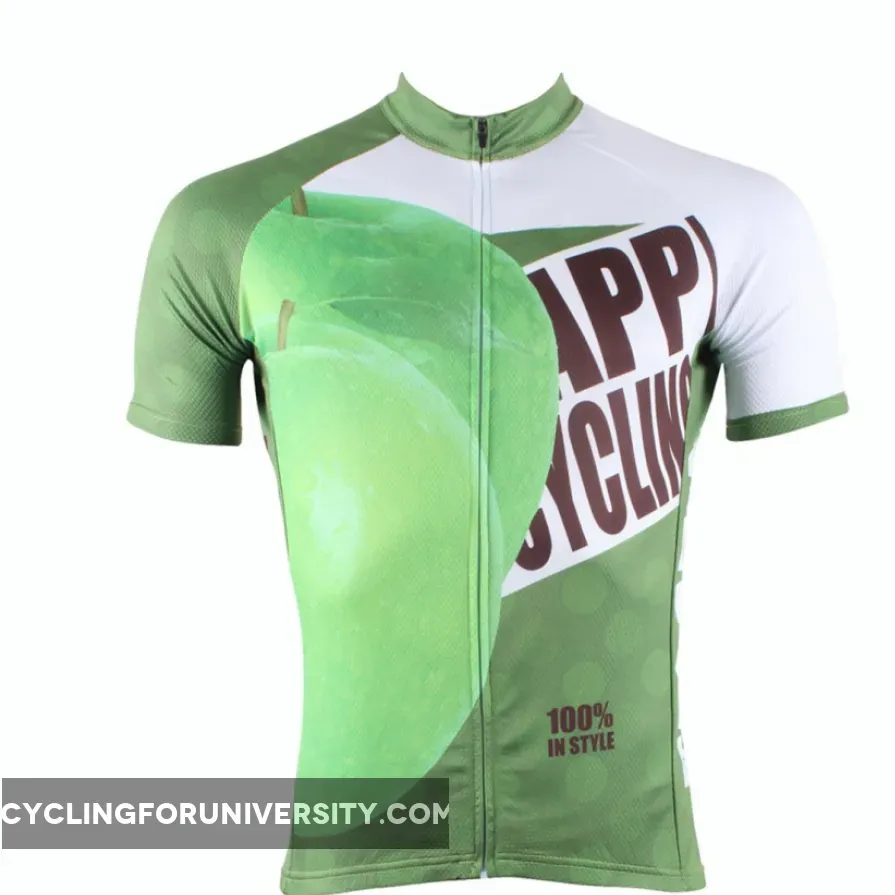Happy Cycling Summer Fruit Green Apple Men's Short-Sleeve Cycling Jersey Suit NO.175
