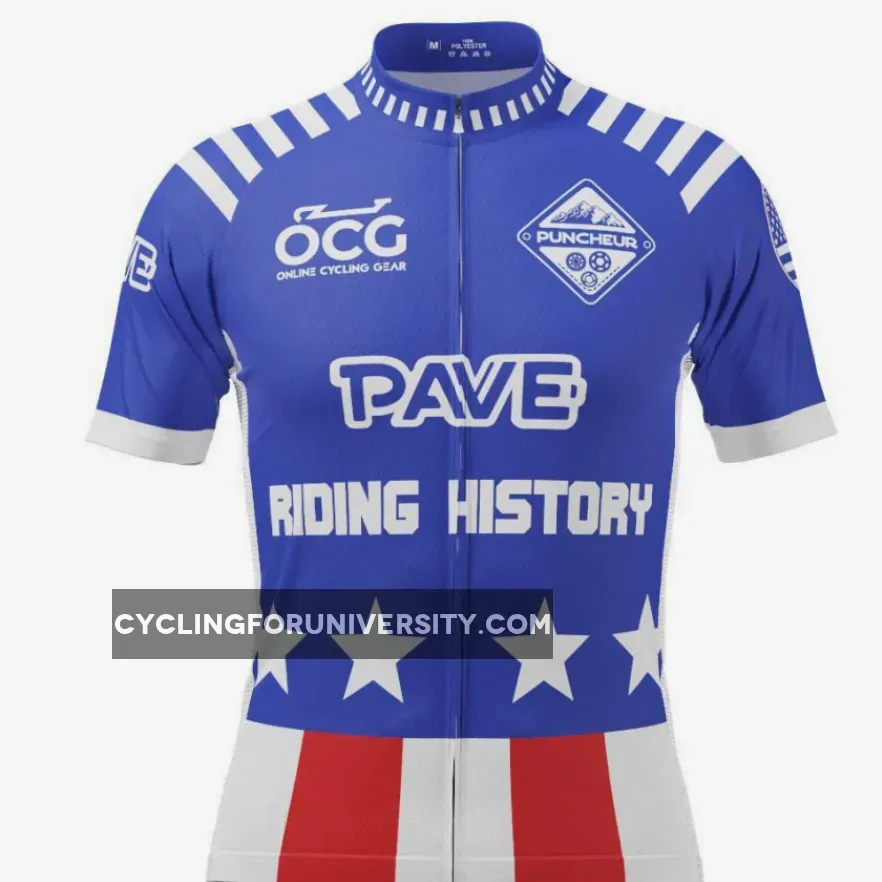 PAVE Athletic Blue Americas Short Sleeve Cycling Jersey