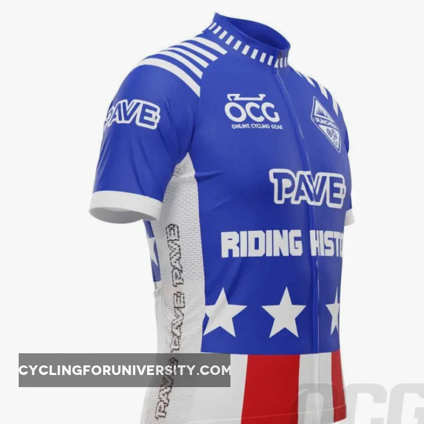 PAVE Athletic Blue Americas Short Sleeve Cycling Jersey