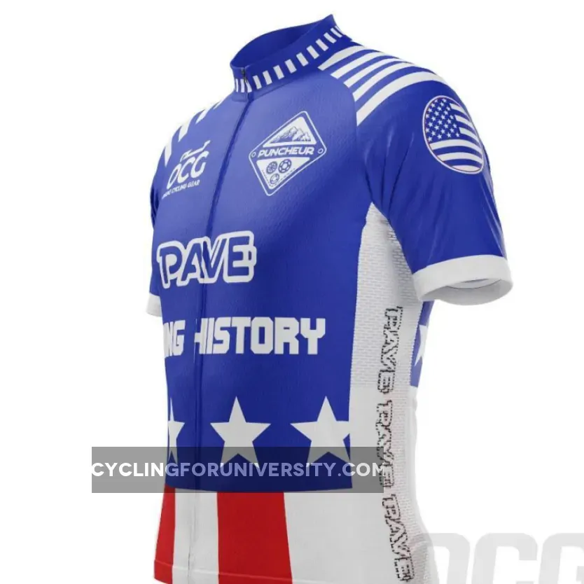 PAVE Athletic Blue Americas Short Sleeve Cycling Jersey