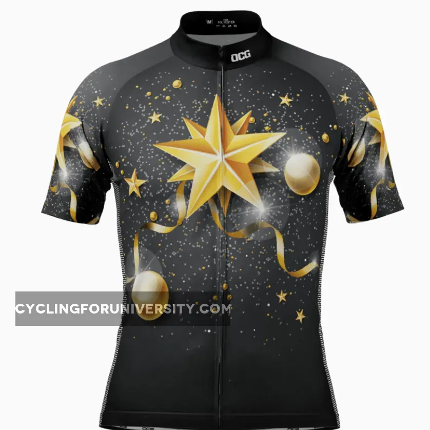 Men's Christmas Star Short Sleeve Cycling Jersey For Sale