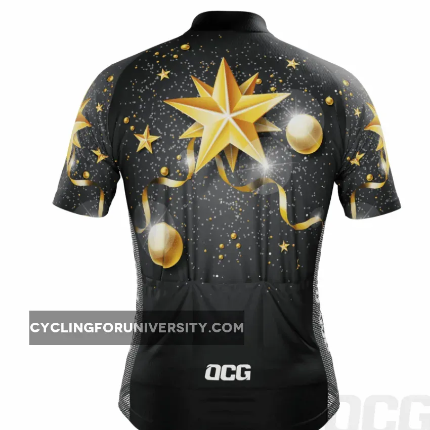 Men's Christmas Star Short Sleeve Cycling Jersey For Sale