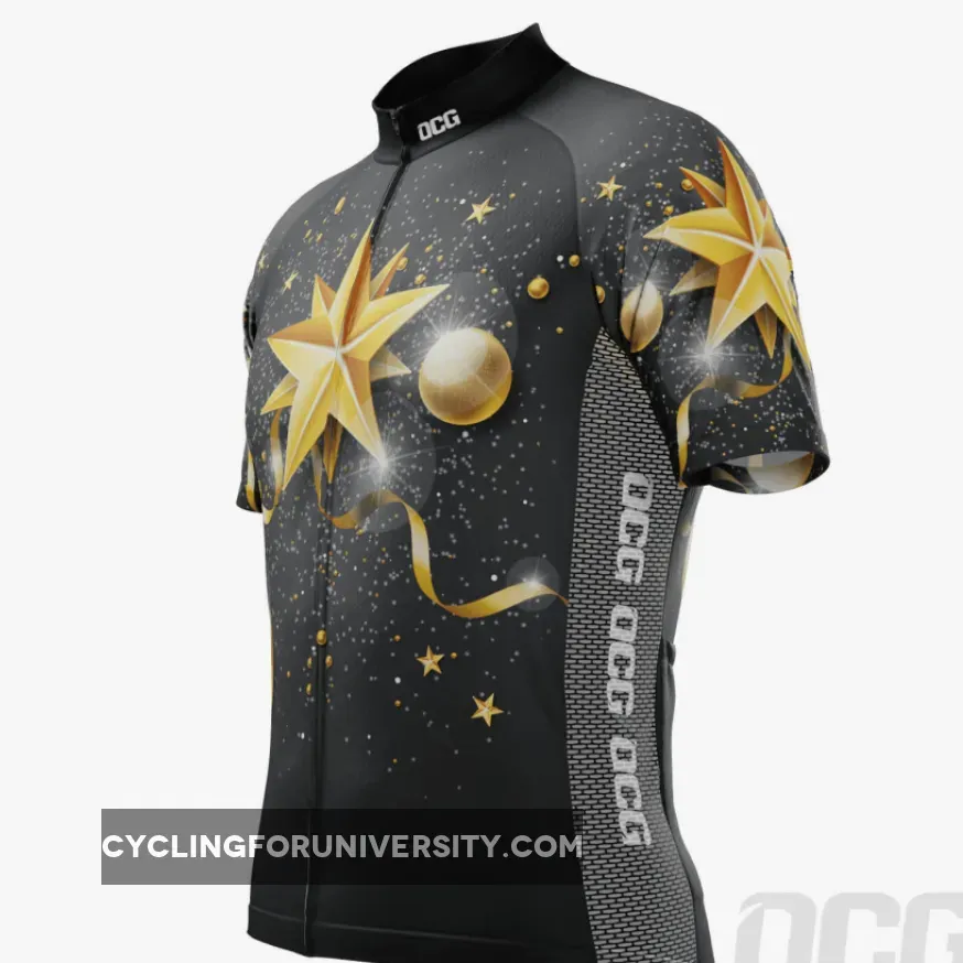 Men's Christmas Star Short Sleeve Cycling Jersey For Sale