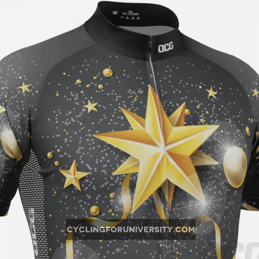 Men's Christmas Star Short Sleeve Cycling Jersey For Sale