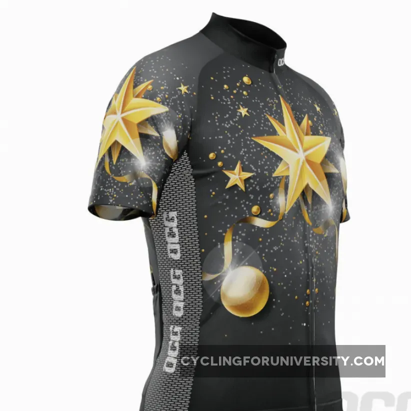 Men's Christmas Star Short Sleeve Cycling Jersey For Sale